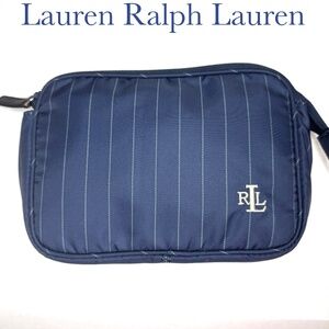 Lauren Ralph Lauren Navy Blue Cosmetic-Travel-Toiletry-Make Up Bag/Case/Nylon